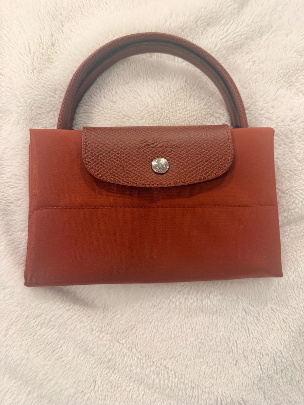 Longchamp Replay Medium Top-Handle Bag in Rust NWOT
